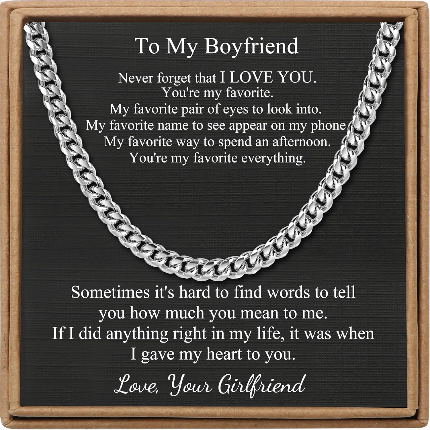 JoycuFF Mens Cuban Link Chain Necklace for Boyfriend Gold Silver Stainless Steel 6MM 10MM Hip Hop Anniversary Birthday Christmas Jewelry for Men