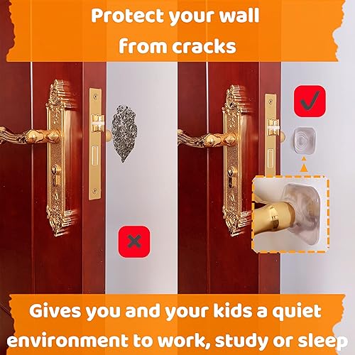 Miniatura 2 de Yunshan Tope de puerta (6 unidades, 1.97 pulgadas), protector de pared de goma transparente, protector de pared para manija de puerta autoadhesivo,