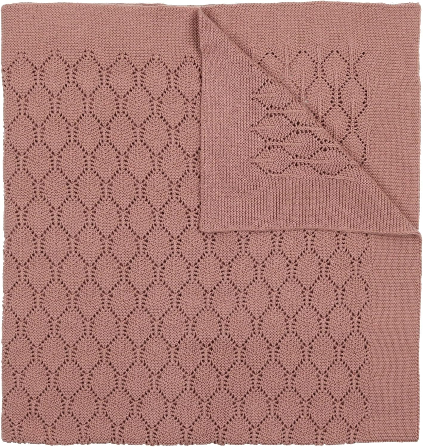peluche Chunky Pointelle Knit Baby Blanket – Tasteful & Luxurious Cuddle and Swaddle - Unisex Newborn Blanket - Knitted Baby Blankets for Boys and Girls - Baby Swaddles 0-3 Months (Mauve, 29" x 36")