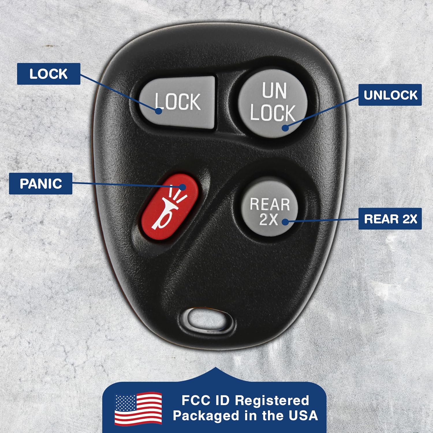 KeylessOption Keyless Entry Remote Control Car Key Fob Replacement for 15732805 (Pack of 2)