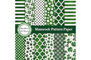 Whaline 12 Designs Patterned Paper Pack - Perfect for St. Patrick's Day