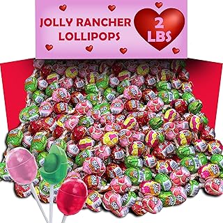 Jolli Rancher Paletas a granel, 2 libras, paletas redondas envueltas individualmente en 4 sabores frutales surtidos originales, paquete variado de ventosas de dulces para niños, regalos de fiesta de