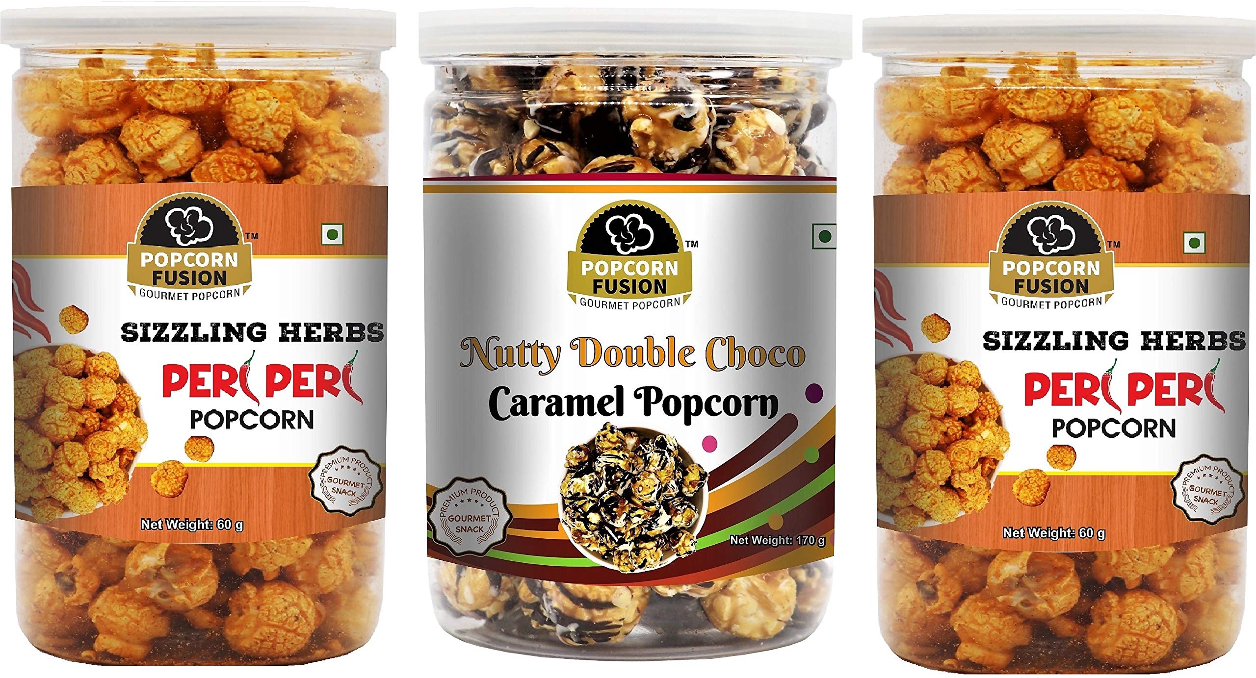 Popcorn Fusion-Nutty Double Chocolate Caramel Popcorn & Sizzling Herbs Peri Peri Popcorn-Pack of 3-260g-image-15