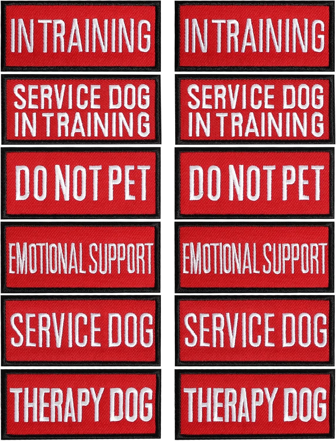 12 Pieces Removable Tactical Dog Harness Service Dog Vest Patches Do Not Pet in Training Dog Patches and Emotional Support Dog Vest Patches(3.6 x 1.6Inch) 12 Pieces Removable Tactical Dog Harness Service Dog Vest Patches Do Not Pet in Training Dog Patches and Emotional Support Dog Vest Patches(3.6 x 1.6Inch)