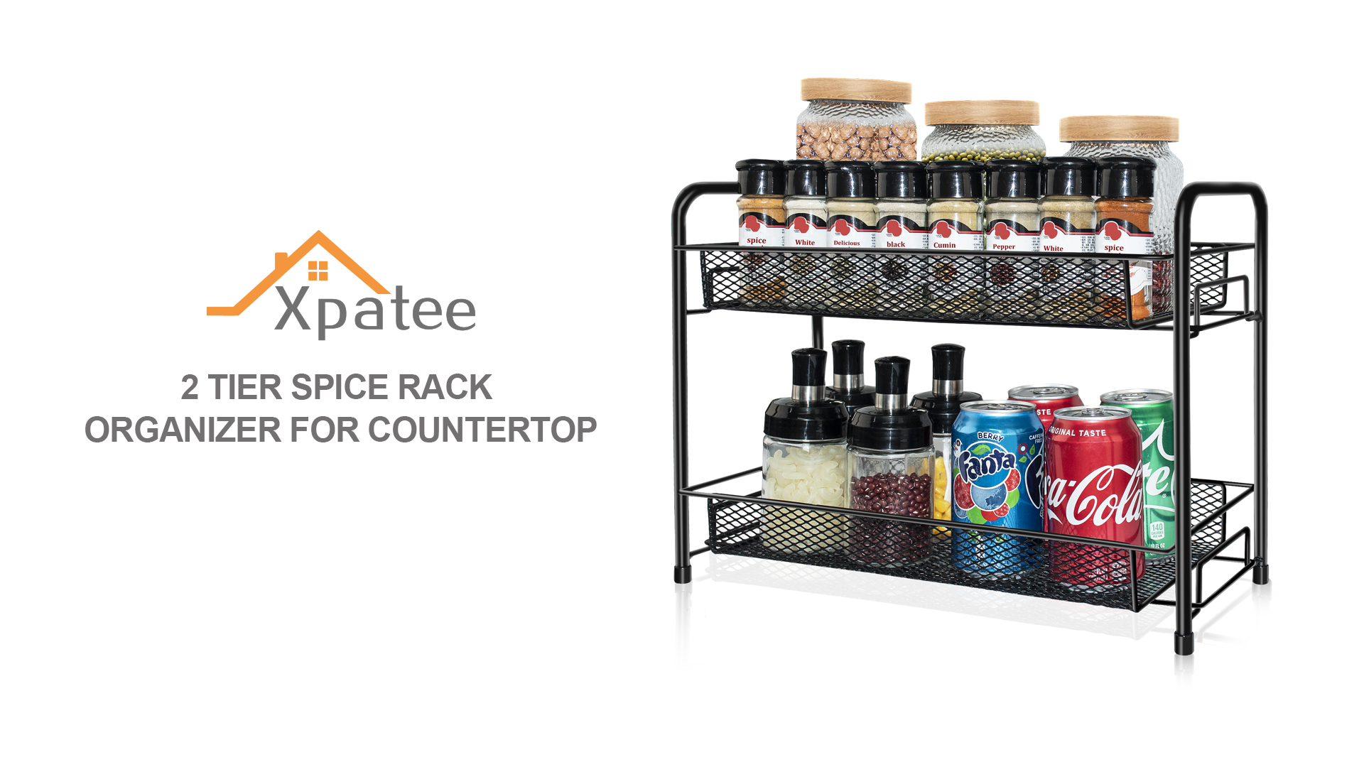Small Spice Rack For Countertop Xpatee 2-Tier Spice Rack Organizer ...