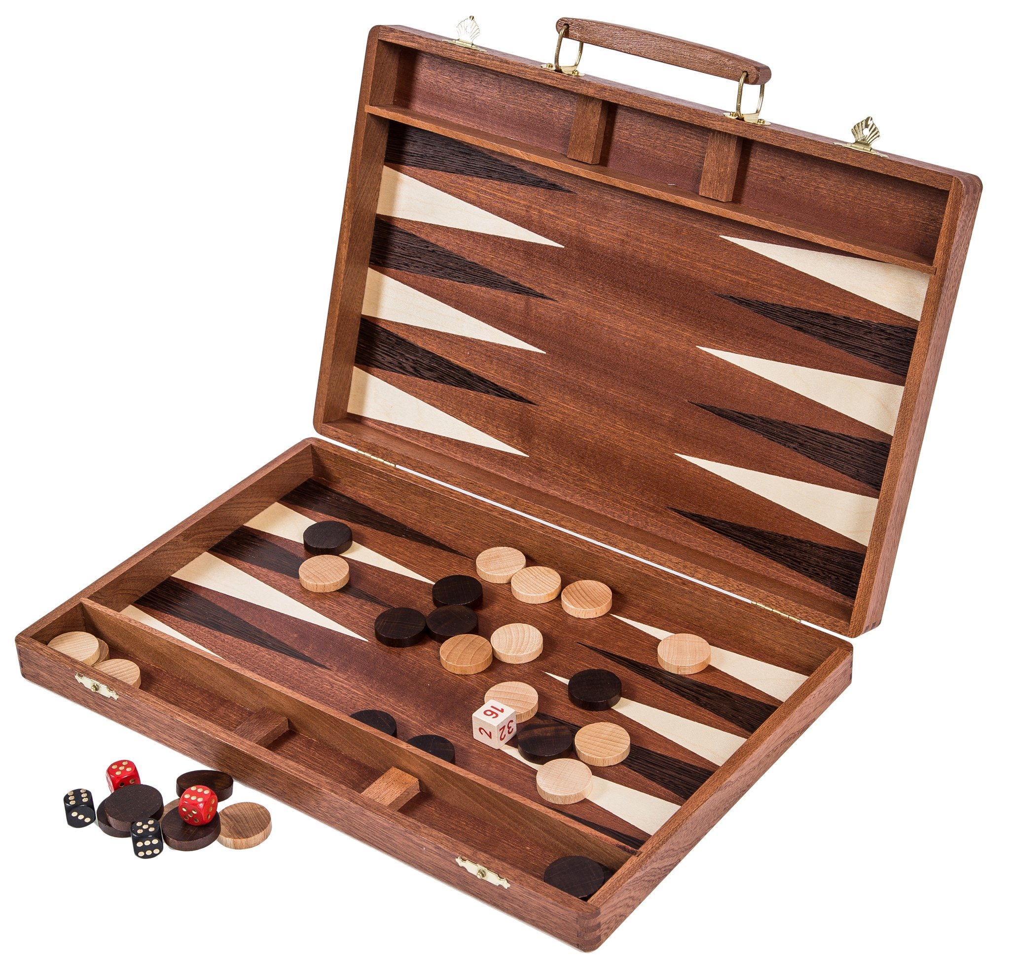 Square - Backgammon de Madera Exclusive - 38 cm - Caoba - Incrustación