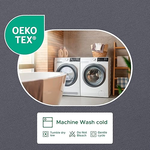 Miniatura 6 de Biscaynebay - Cortinas de ducha de tela de calidad de hotel, resistentes al agua, ojales resistentes a la corrosión, parte inferior con peso lavable