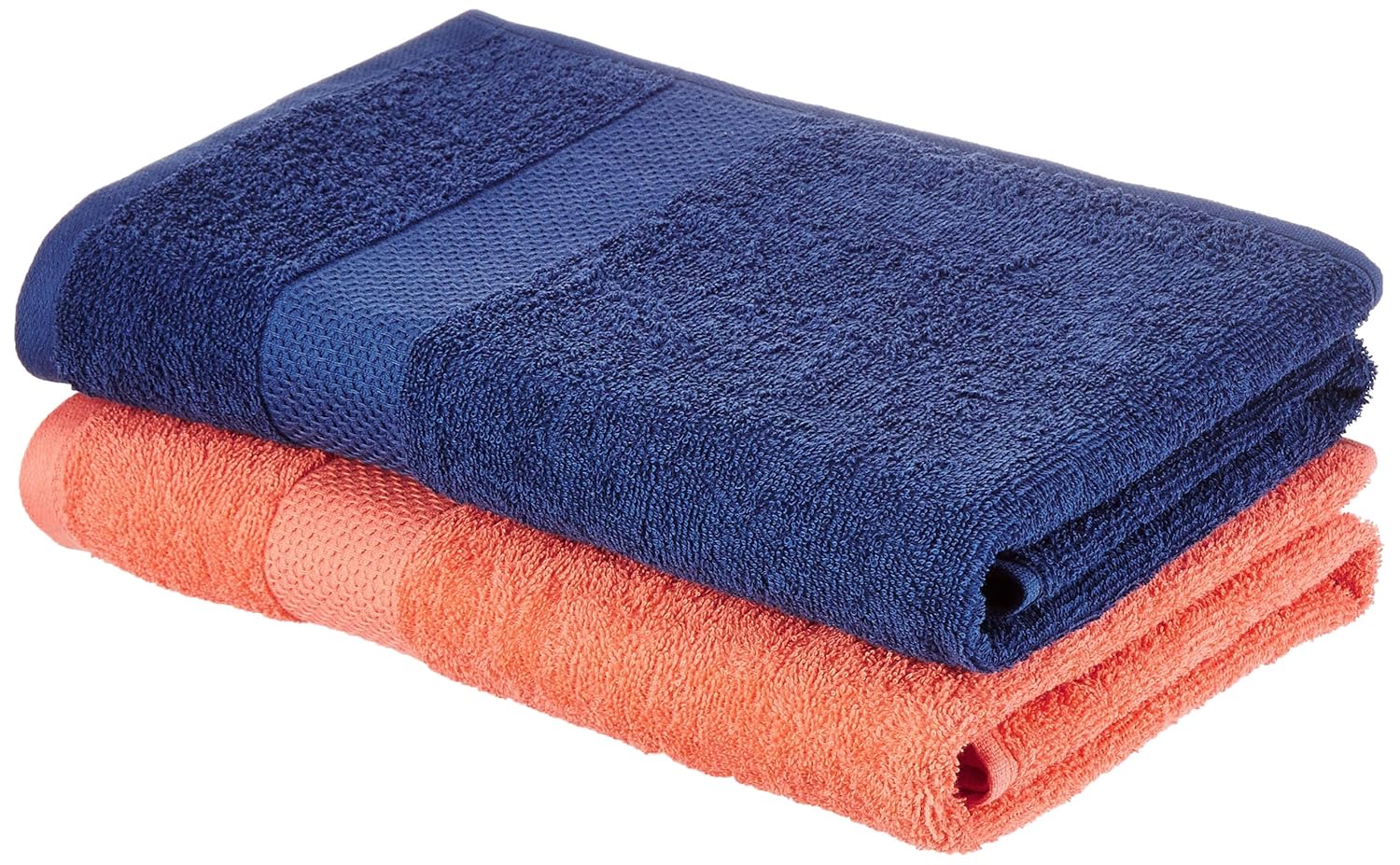 Amazon Brand - Solimo Cotton 2 Piece Bath Towel Set, 380 GSM (Twilight Blue, Coral Pink) 100% Cotton 4 Piece Hand Towel Set, 500 GSM (Turquoise Blue and Baby Pink) offers donot miss