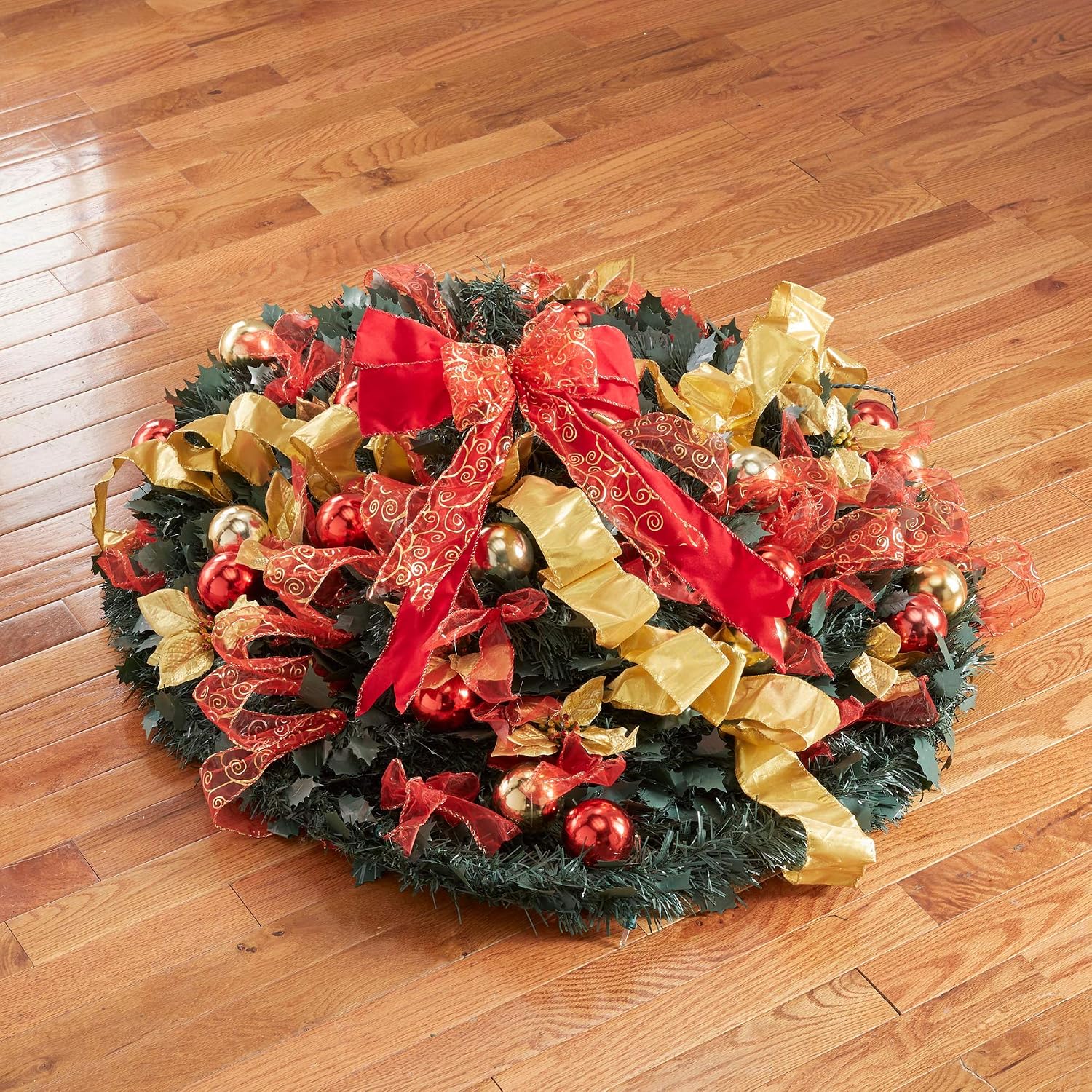 BrylaneHome Fully Decorated Pre-Lit 7 1/2' Pop-Up Christmas Tree, Red White