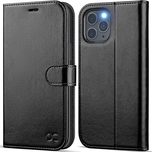 OCASE iPhone 12 Pro Max Case, PU Leather iPhone 12 Pro Max 5G Wallet Case [TPU Inner Shell][RFID Blocking][Kickstand][Card Holder] Flip Phone Cover Compatible For 6.7 Inch iPhone 12 Pro Max-Black