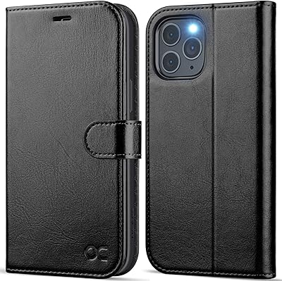 OCASE Compatible with iPhone 12 Pro Max Wallet Case, PU Leather Flip Folio Case with Card Holders RFID Blocking Kickstand [Shockproof TPU Inner Shell] Phone Cover 6.7 Inch (Black)