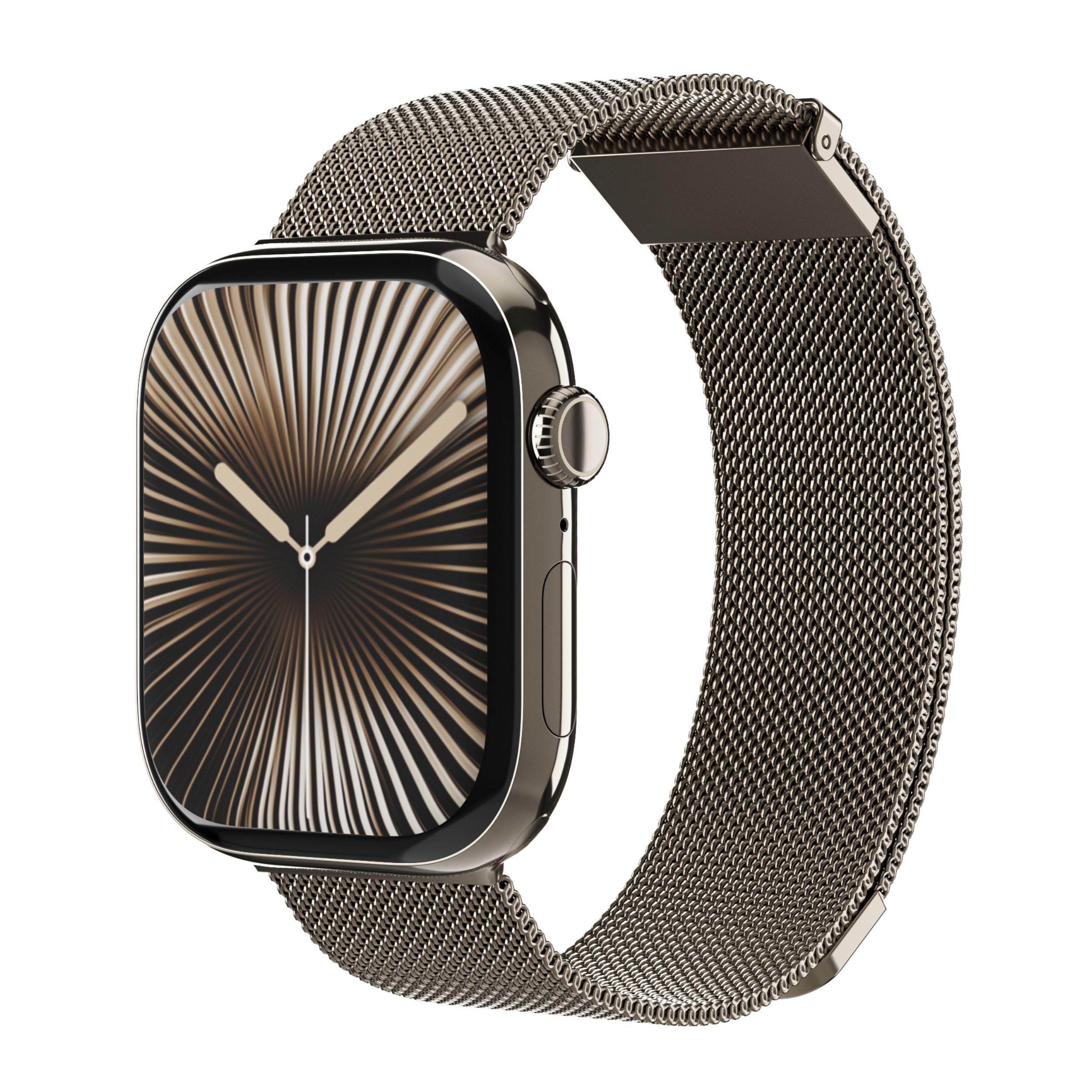 VONMÄHLEN Milanese Loop 2 - Cinturino in Maglia Milanese per Apple Watch, Chiusura Magnetica, Compatibile con Apple Watch Ultra 2, Design Elegante - Sabbia del deserto - 44 | 45 | 46 | 49 mm