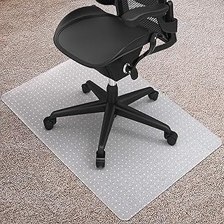Kuyal Desk Chair Mat for Carpet, 30'' x 48'' Rectangle Transparent Mats for Chairs