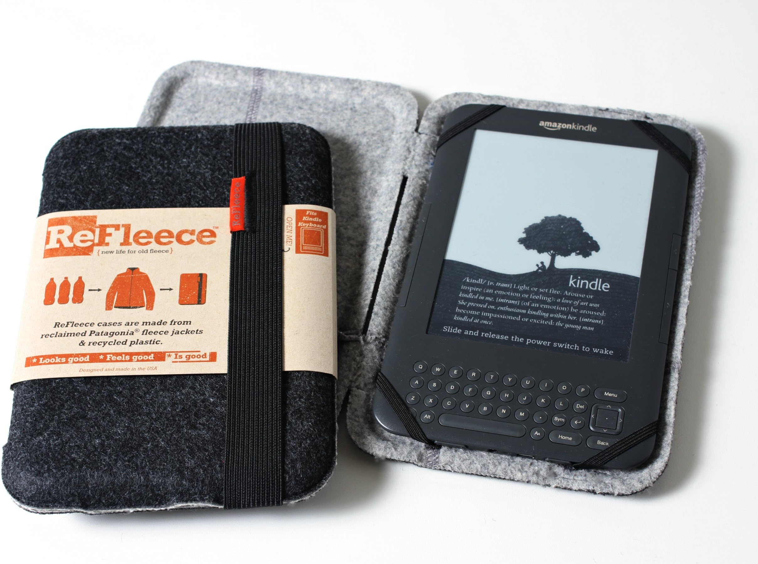 ReFleece Upcycled E-Reader Case, Heather Gray