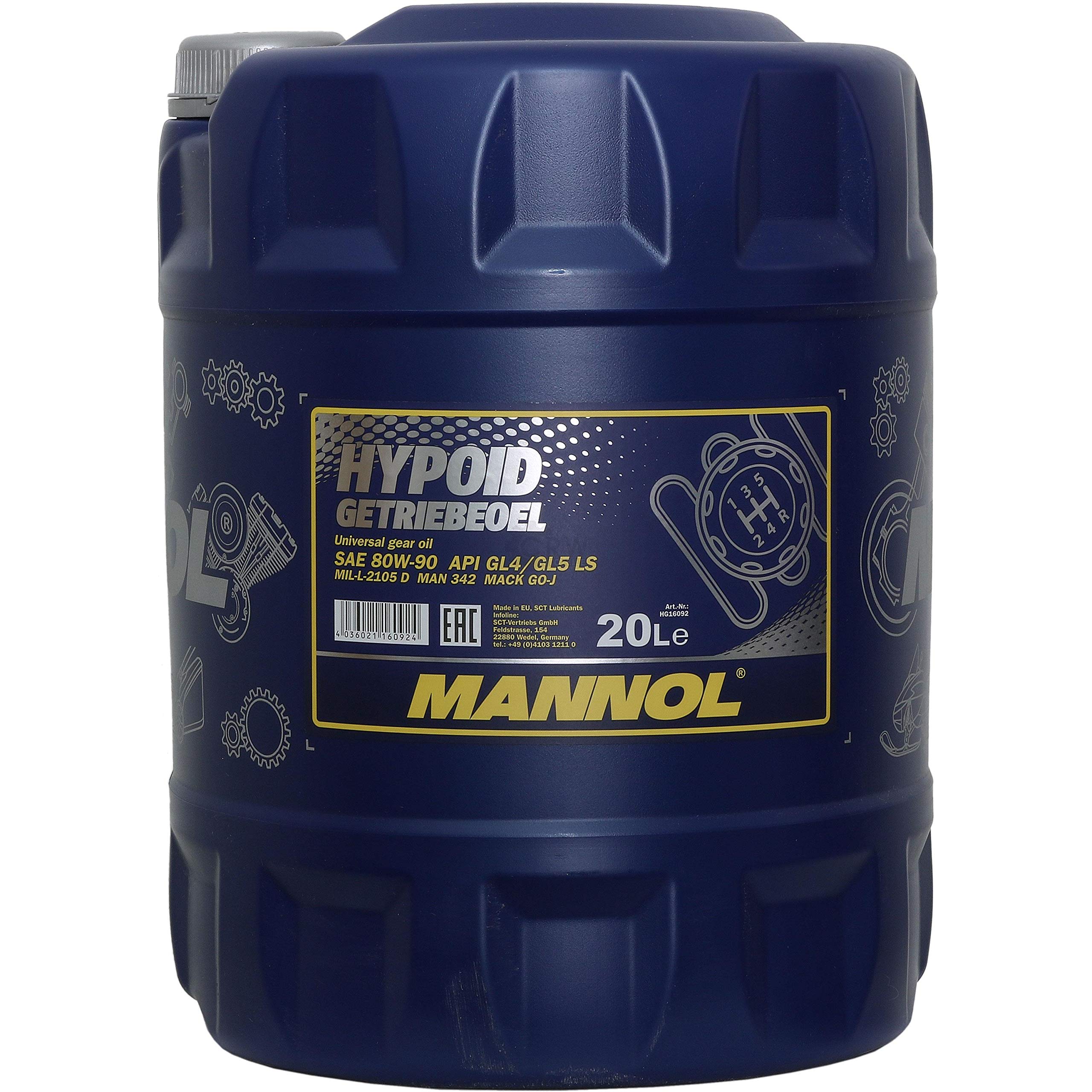 20 Liter MANNOL Getriebeöl Hypoid Getriebeoel 80W-90 API GL4/GL 5 + Auslaufhahn