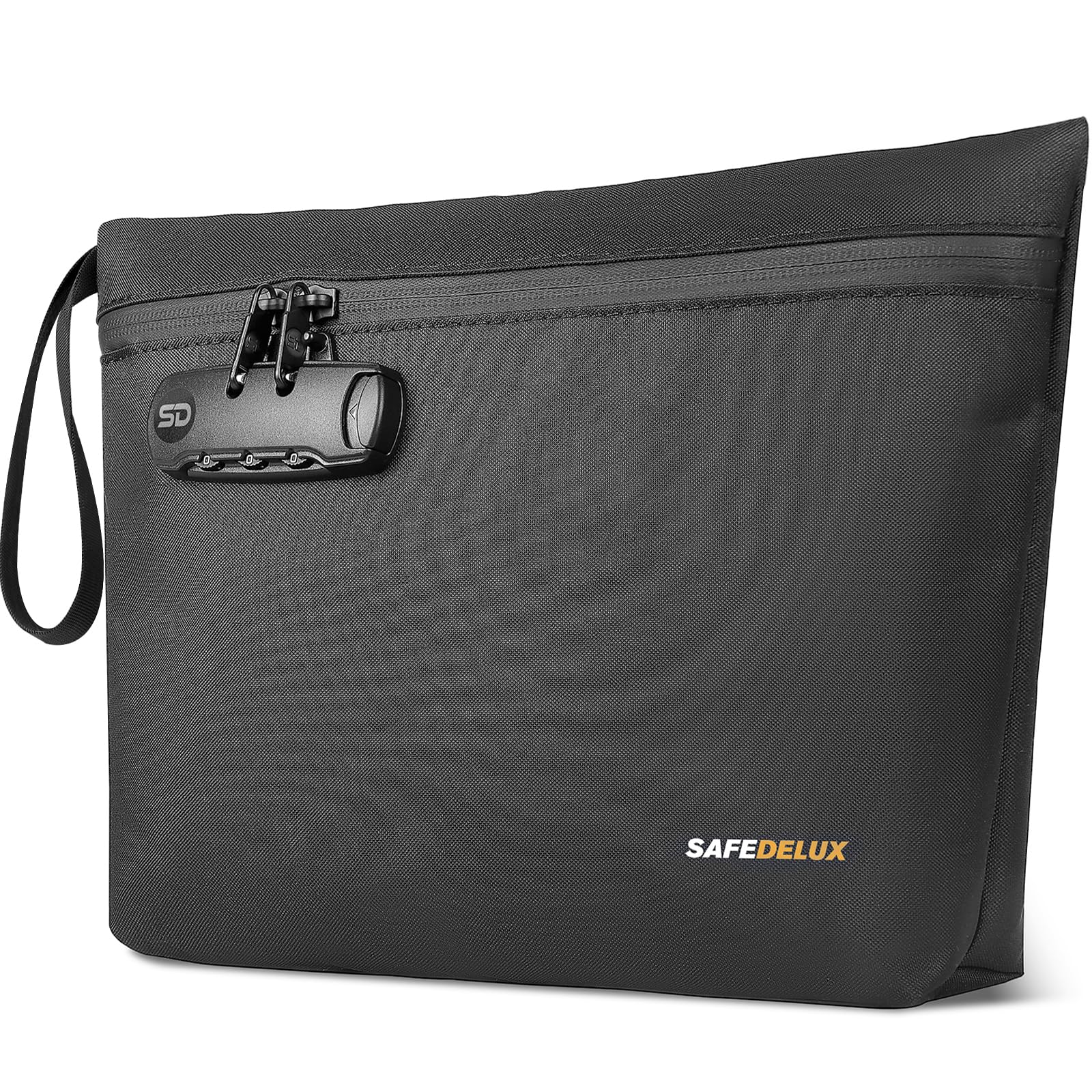 Smell Proof Bag with Combination Lock, Great Christmas Gifts for Friends 11.5'' x 8.6'' Odor Proof Container Smoking Tobacco Pipe Pouch, Odorless Durable Travel Organizer Cases (Black)