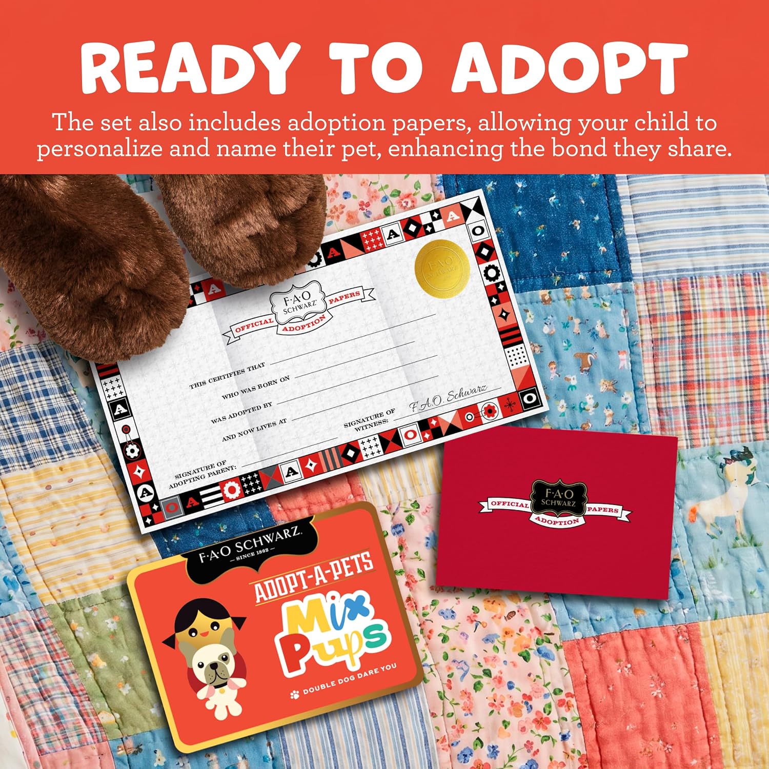 FAO Schwarz 22" Adopt-A-Pets Springador Plush Dog, Kids Stuffed Animal image 5