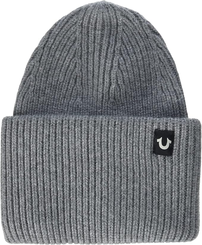 True Religion Women's Beanie Hat, Grey 