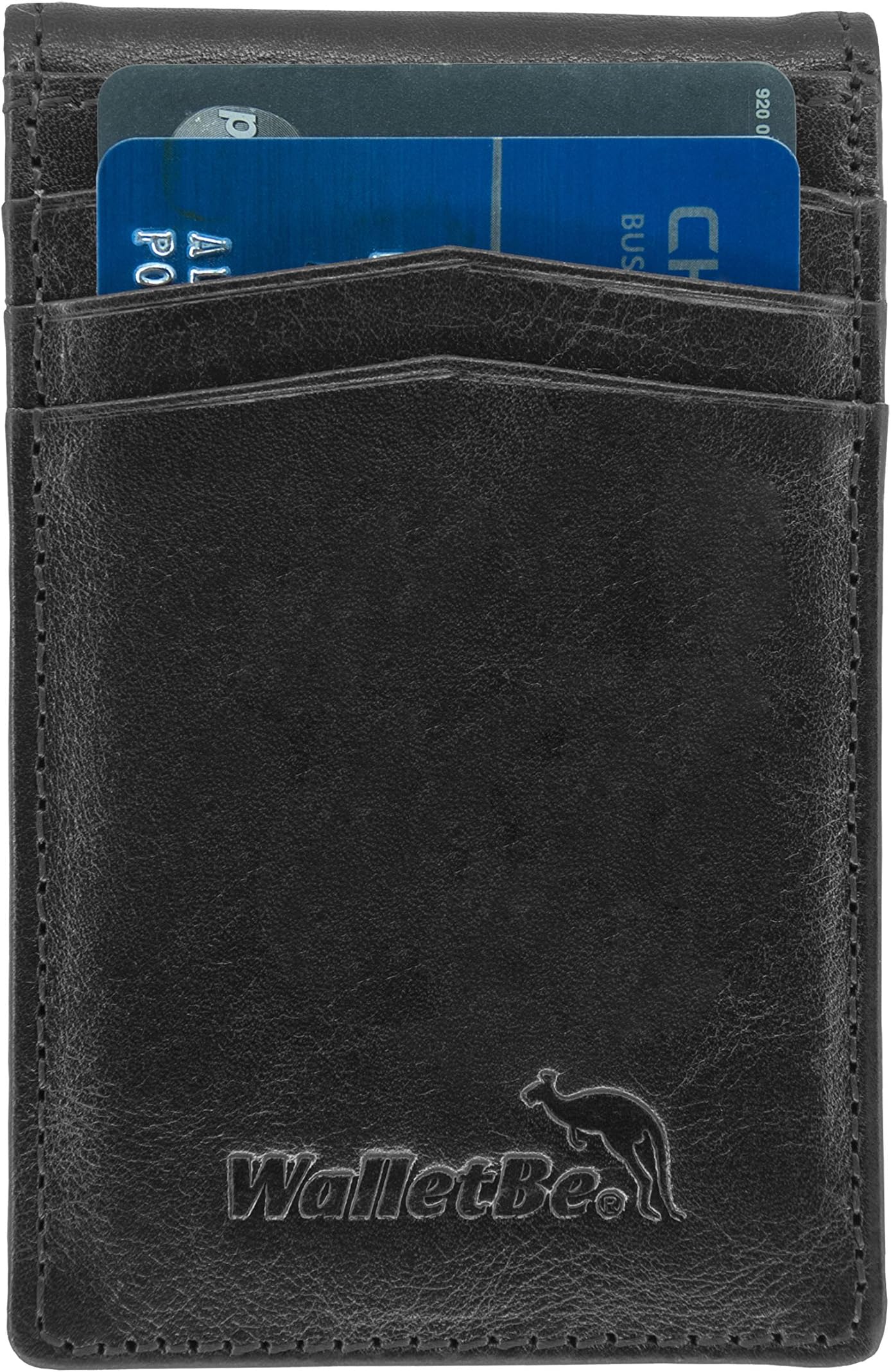 WalletBeMen's Wallet RFID Thin Front Pocket Inner ID Black