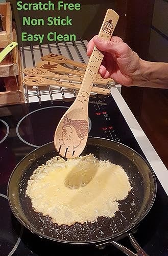 Miniatura 4 de Bejky Juego de 6 cucharas de bambú de madera, utensilios de cocina de alimentos orgánicos, accesorios de cocina y decoración del hogar, utensilios