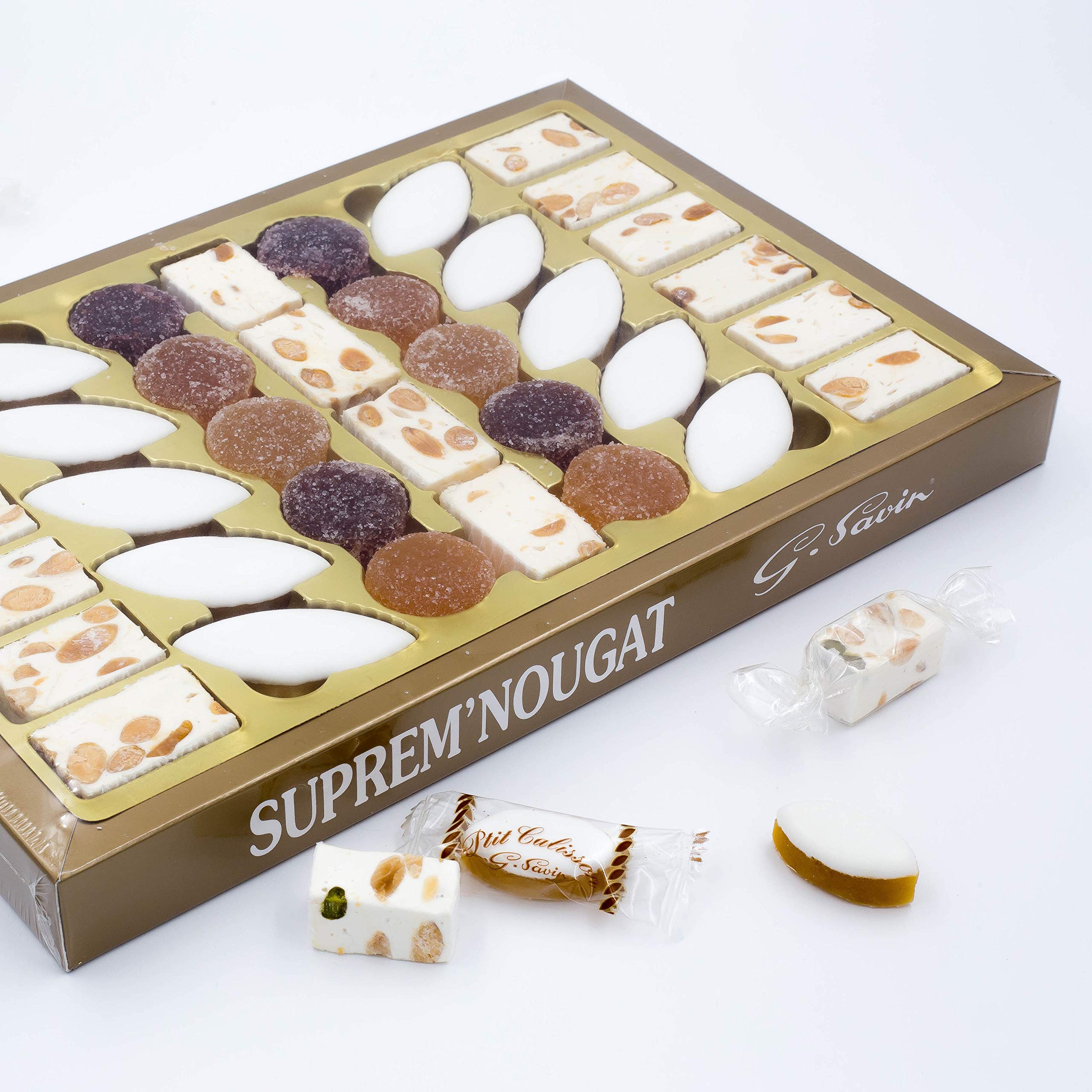 Boite 16 nougats – 10 calissons -10 pates de fruits