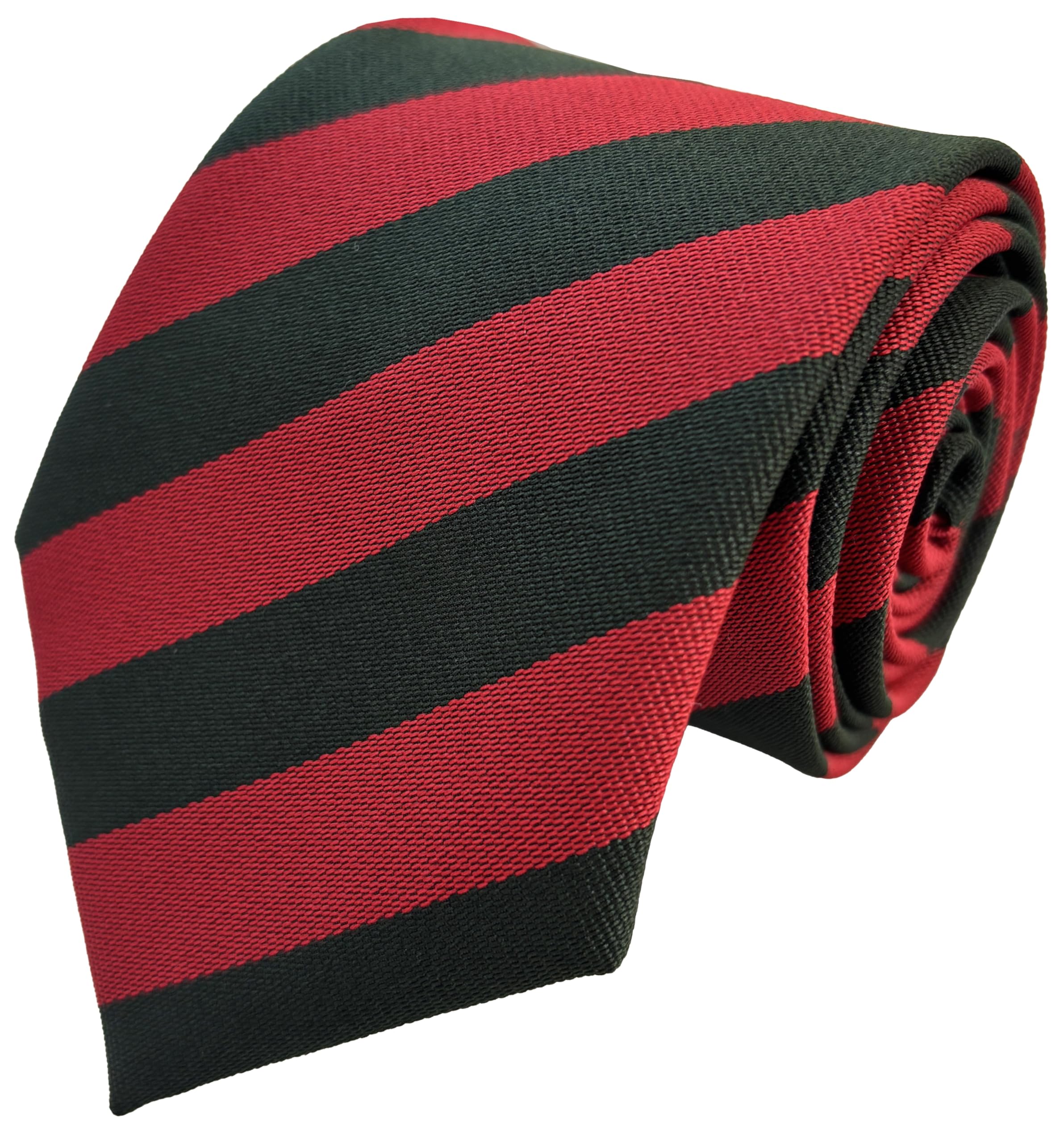 Great British Tie Club School Ties (23 Block Stripe Colour Variations) Junior Age (Red & Bottle)