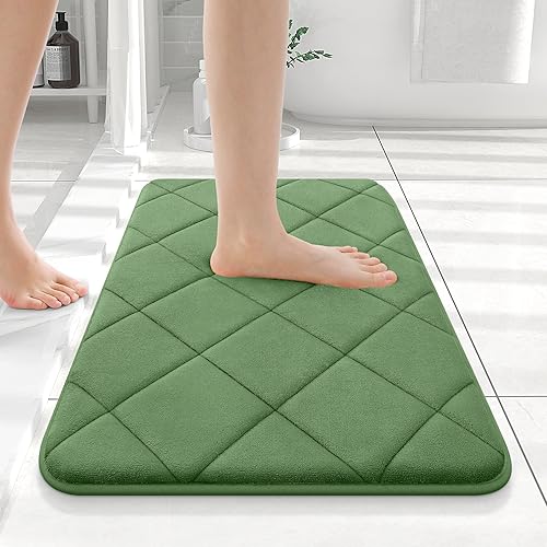 Miniatura 235 de OLANLY Tapete de baño de espuma viscoelástica de 24 x 16 pulgadas, ultra suave y absorbente, lavable a máquina, cómodo tapete de baño para suelo de