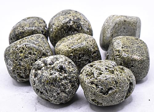Miniatura 3 de Natural Green Epidote Cabujón Guijarros Pulido Cuarzo Cristal Pistacita Piedra Mineral Cabs de Perú (5 PCS)