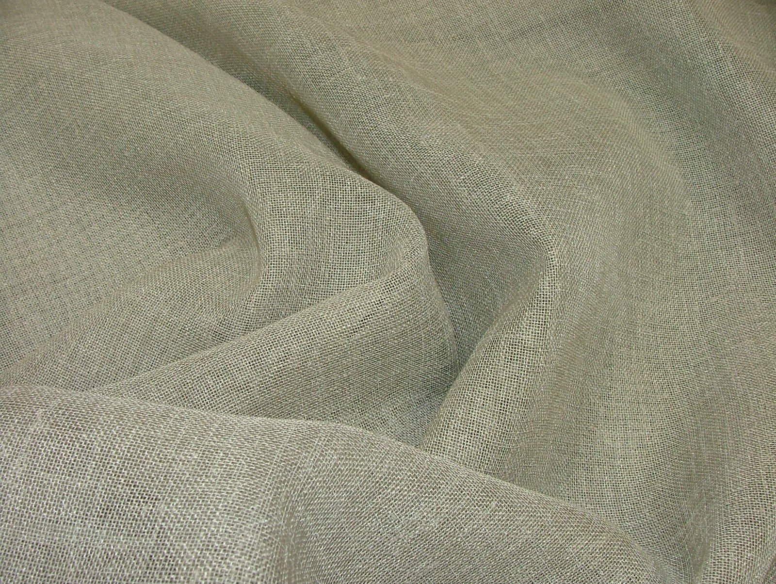 Pandoras Upholstery 1M Pebble Linen Look Lead Weighted Voile Net Muslin Curtain Fabric - Extra Wide 300Cms