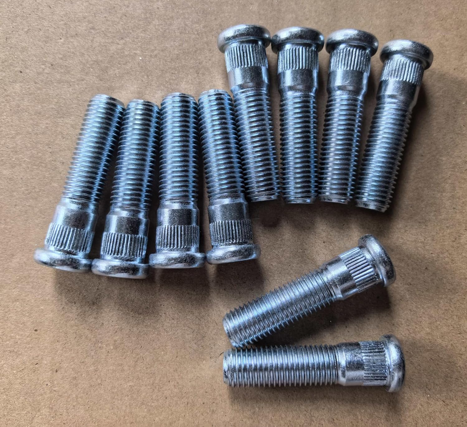 10PCS M12*1.5 Serrated Wheel Studs 610-748 12.9mm Knurl 47.8mm UHL Replacement for 2013-2016 Lincoln MKZ; 2013-2020 Ford Fusion, Ranger 2019-2024, Bronco 21-24