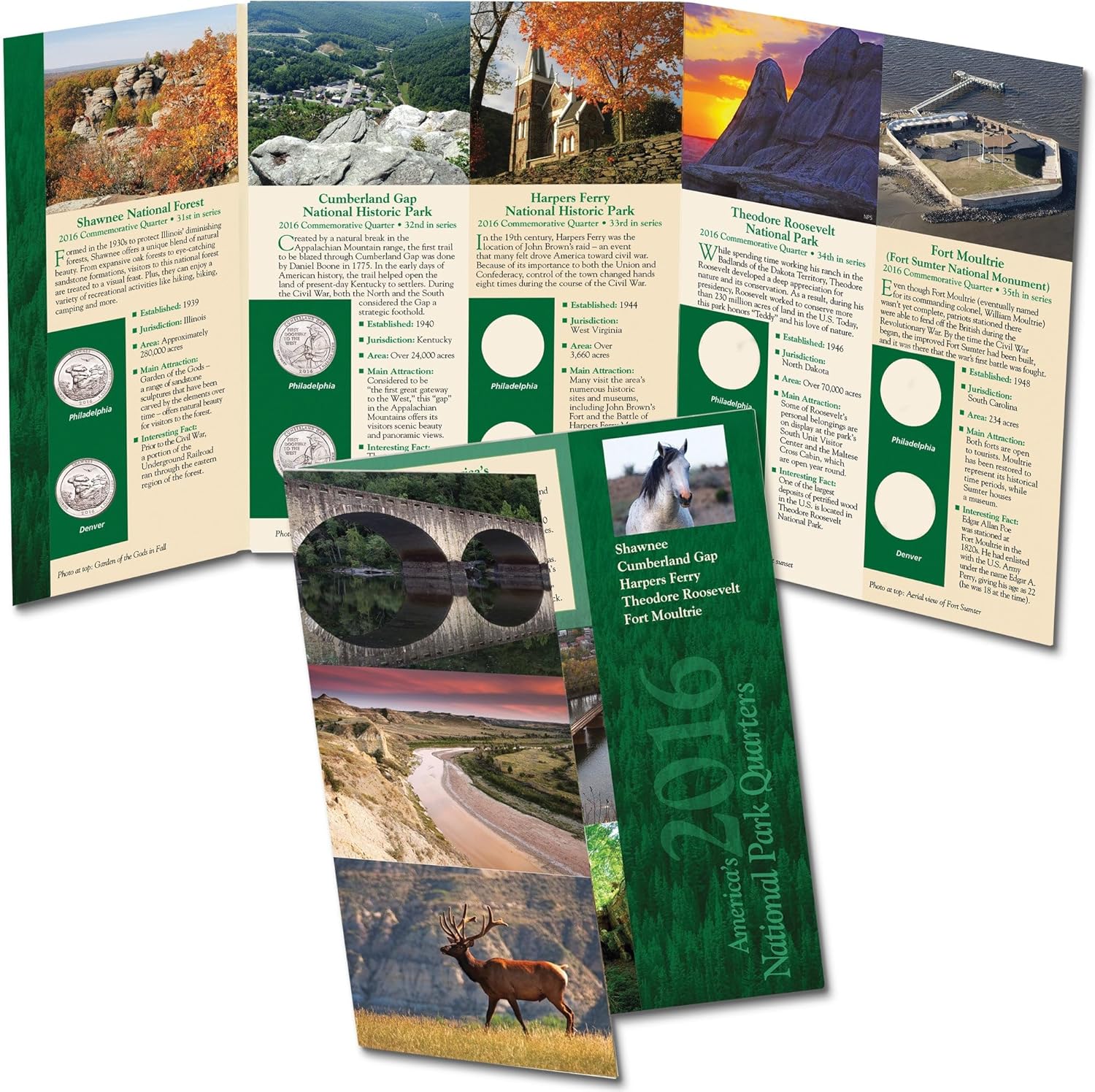 Littleton Coin Company 2018 America's National Park Quarter Series Colorful Folder Coin Storage