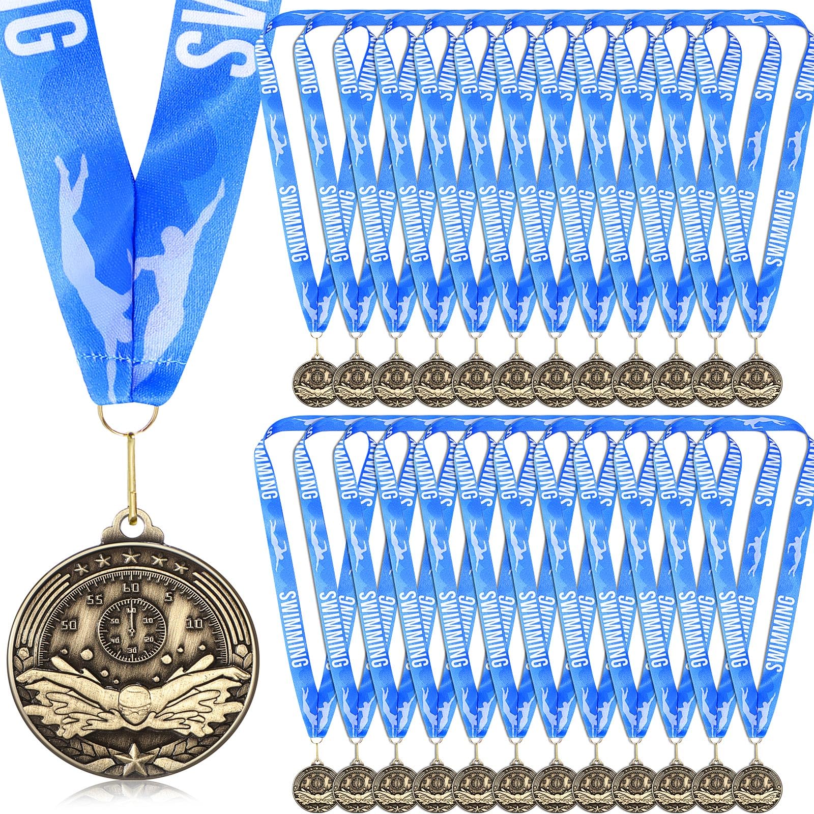 Medallas de Premio de 2 Pulgadas con Cuello de Cabra, Baloncesto, Pista de Carreras, Cinta de natación, premios ganadores, Regalo a Granel para competiciones de Equipo, Recuerdo de Fiesta