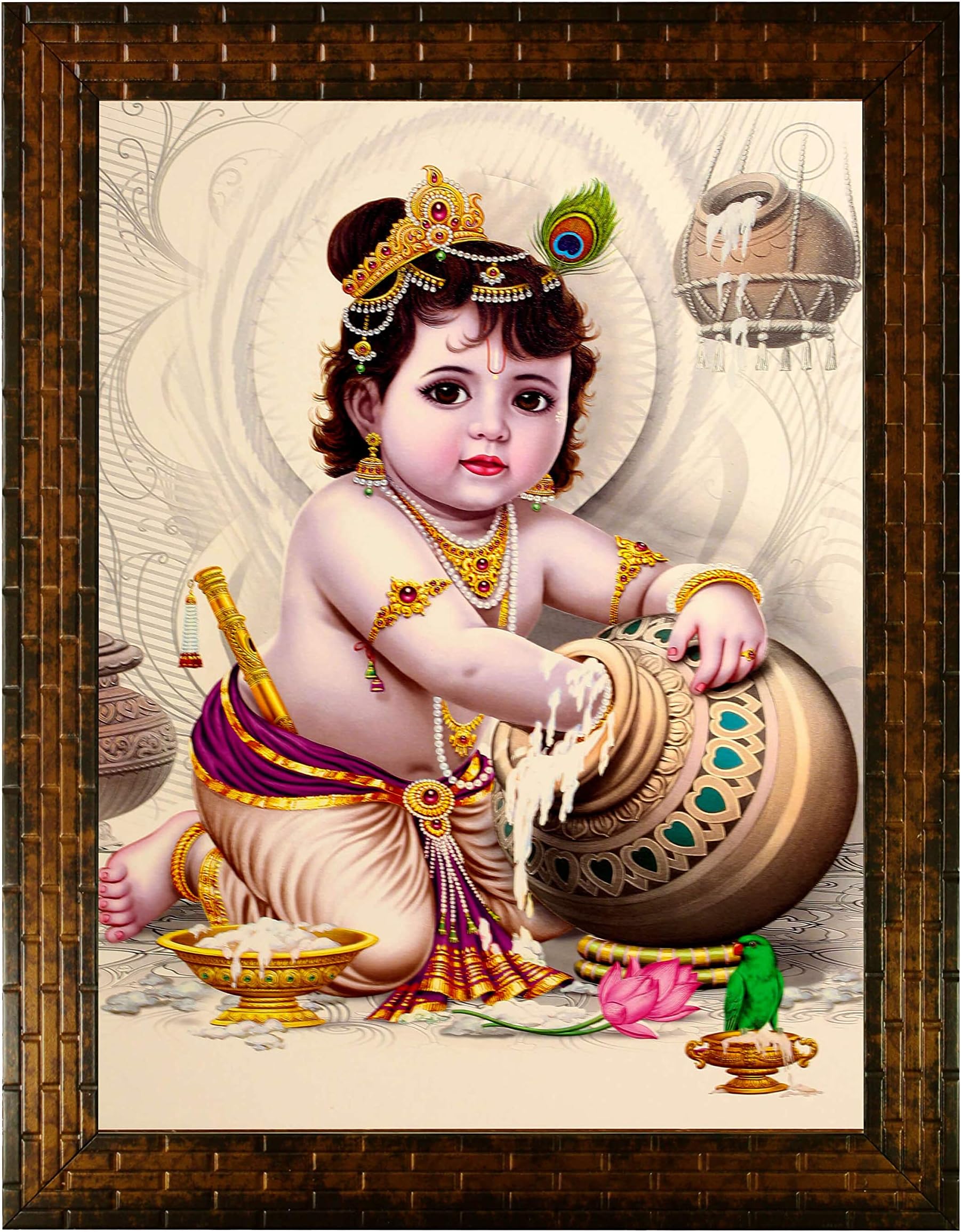 Indianara Religious Paintings Painting -Synthetic Wood, 27x30.5x1cm, Multicolour (GB1)