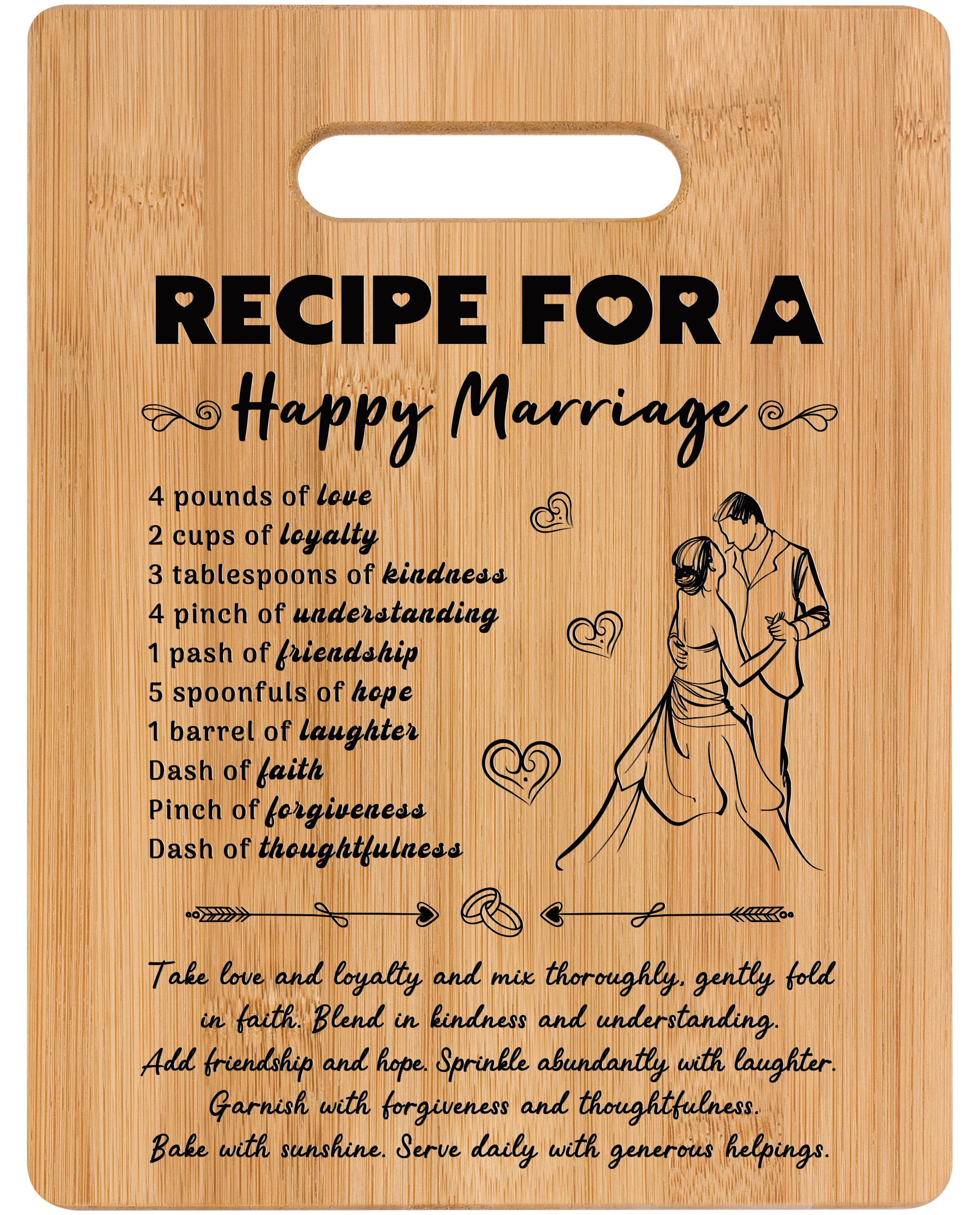 ElequaintWedding Gifts for Couples, Happy Marriage Cutting Board Wedding Gifts for Bride and Groom, Unique Gift Ideas for Shower Engagement Wedding, Newlywed Mr and Mrs Gifts Bride to Be Gifts