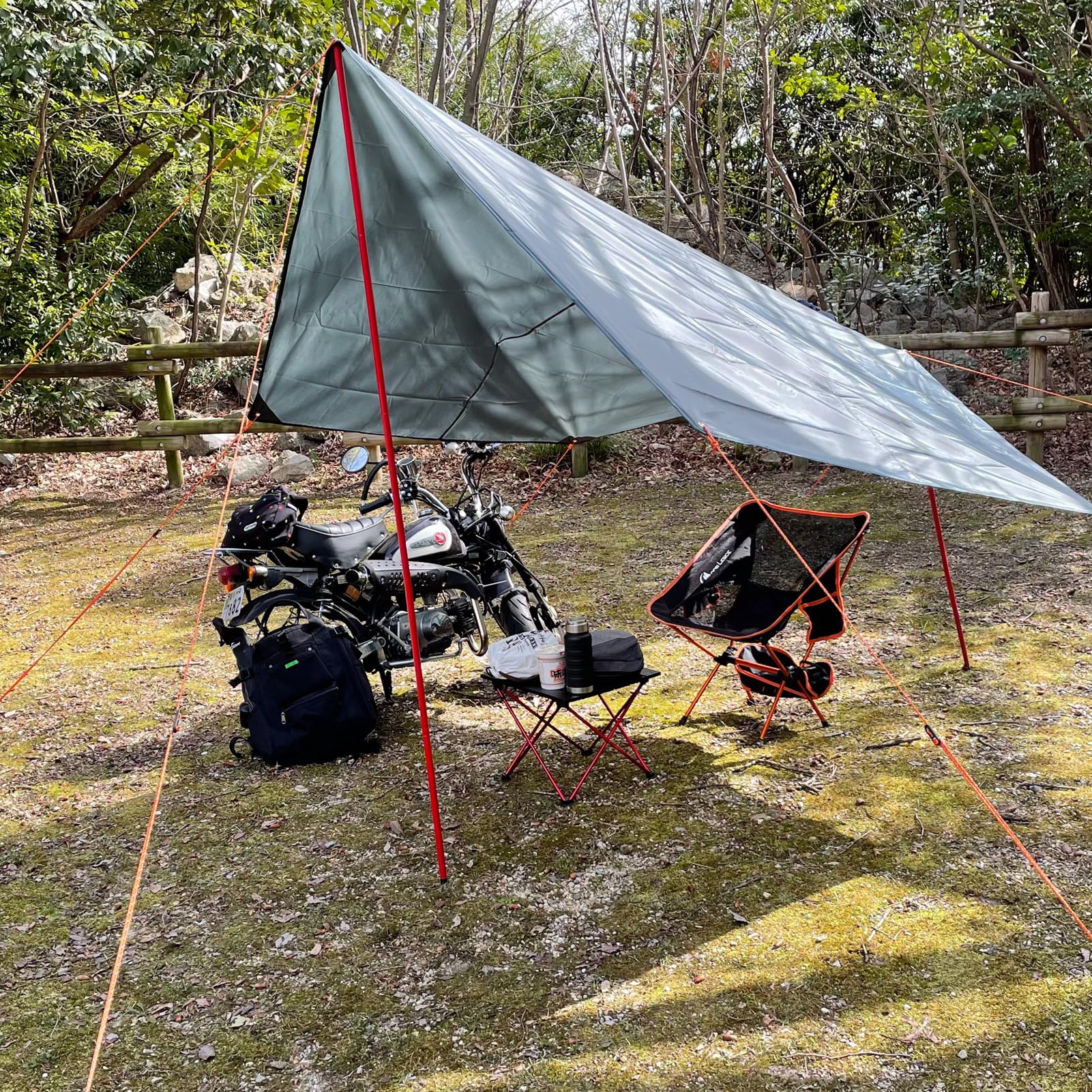 Azarxis Tarp Hexagonal Bâche de Camping Tapis de Sol Abri de Soleil Couverture Protection Parasol pour Hamac Auvent Plage Pique-Nique