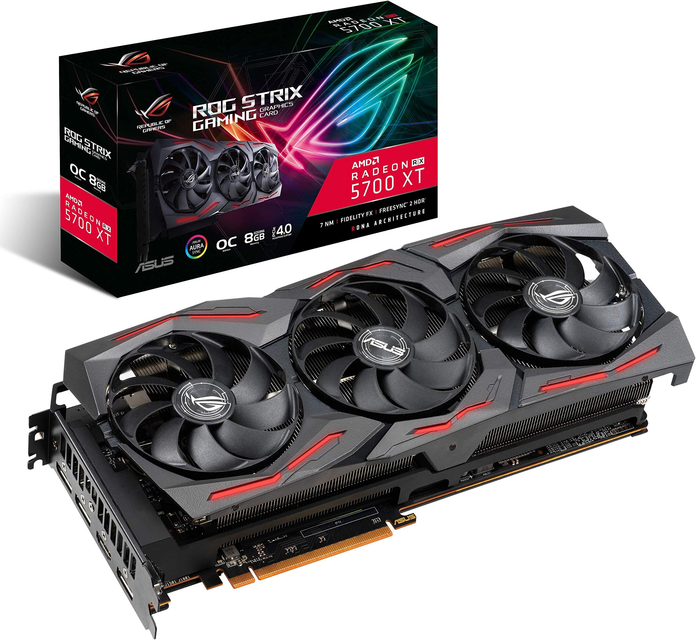 ASUS ROG Strix Radeon RX 5700 XT OC Edition 8 GB GDDR6 Gaming Graphics Card Including a Reinforced Frame (ROG-STRIX-RX5700XT-O8G-GAMING)