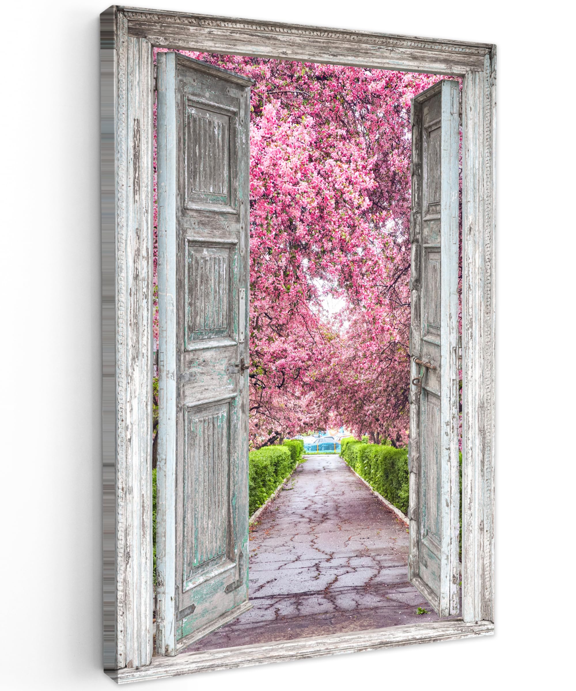 MuchoWow© Canvas Wall Art 16"x24" / 40x60 cm Decor Paintings Prints framed on Canvas Decorations Wallart Sakura - View - Tree - Cherry blossom