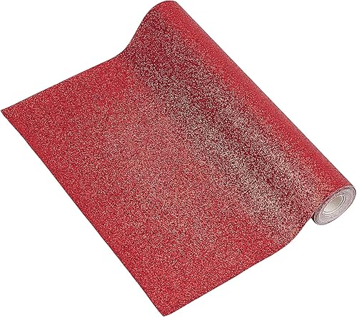GORGECRAFT Hojas de cuero con purpurina de 53 x 8.3 pulgadas, de piel sintética brillante, tela gruesa con purpurina para lazos para el cabello,