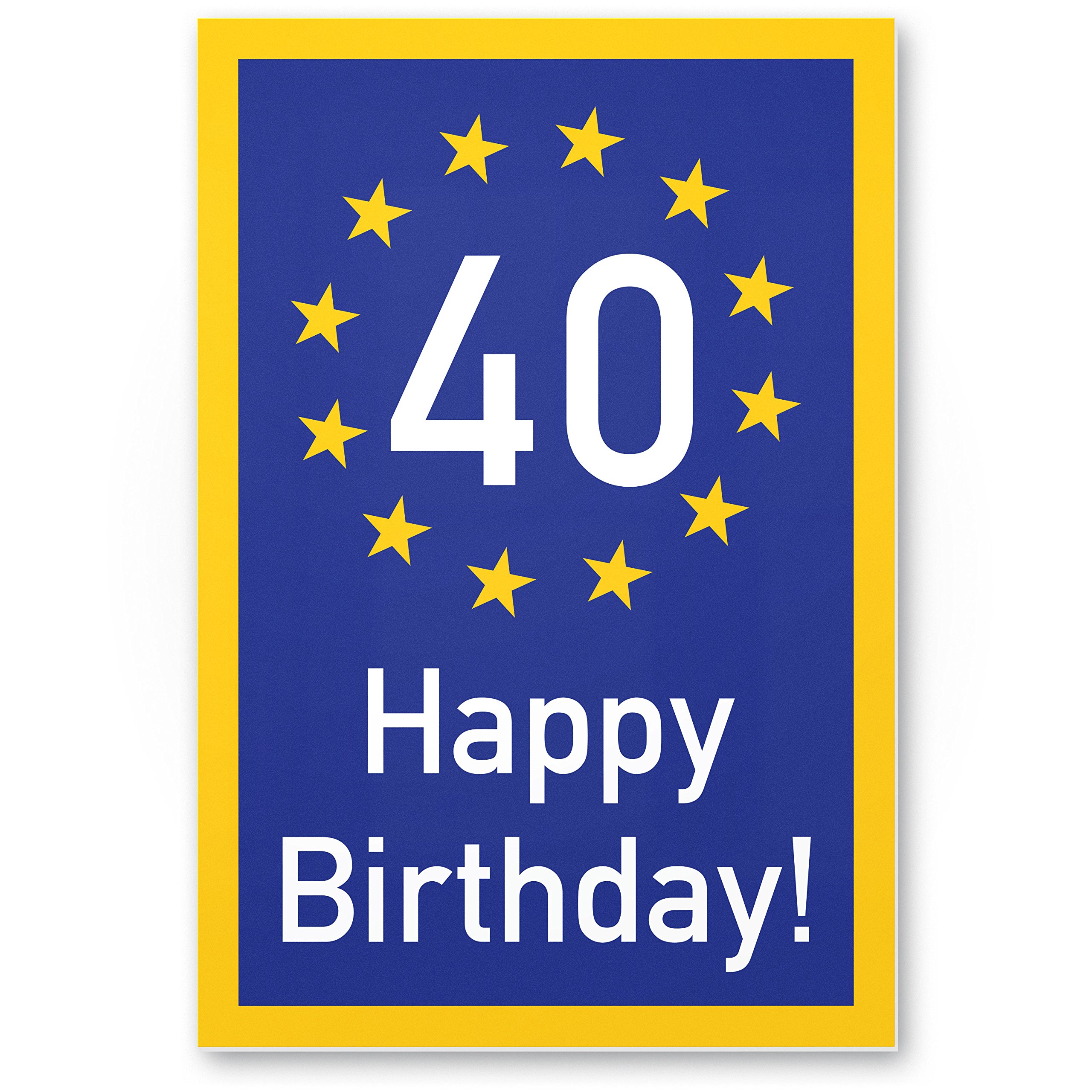 Grazie! Ü40 Club – Cartello In Plastica Per 40° Compleanno, Giallo 30x20 Cm, Decorazione E Biglietto D'Auguri Divertente