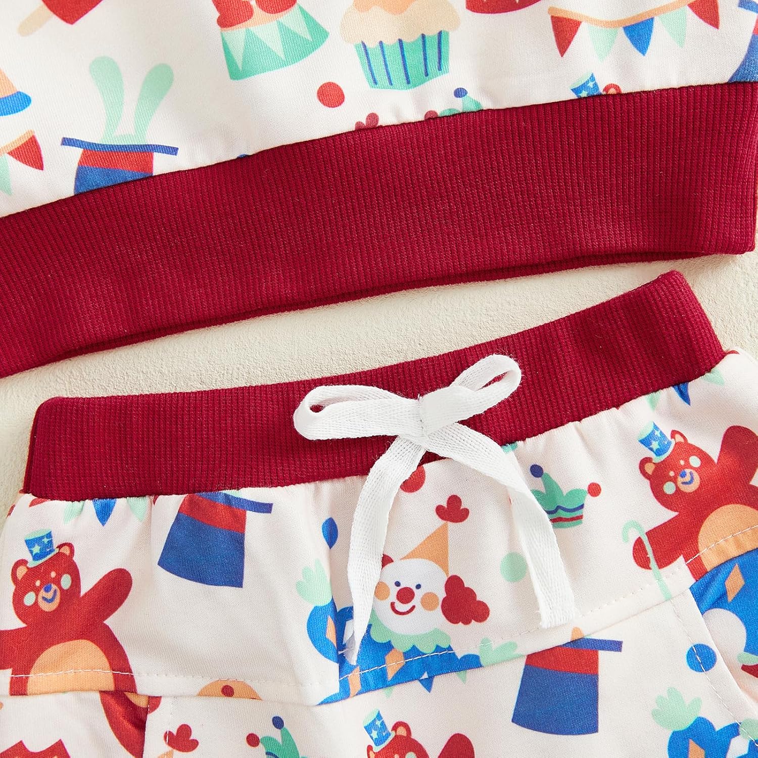 DSORVICD Toddler Baby Girls Boys Carnival Outfits Circus Clown Print Long Sleeve Sweatshirt Pants Set Birthday Clothes - Image 7