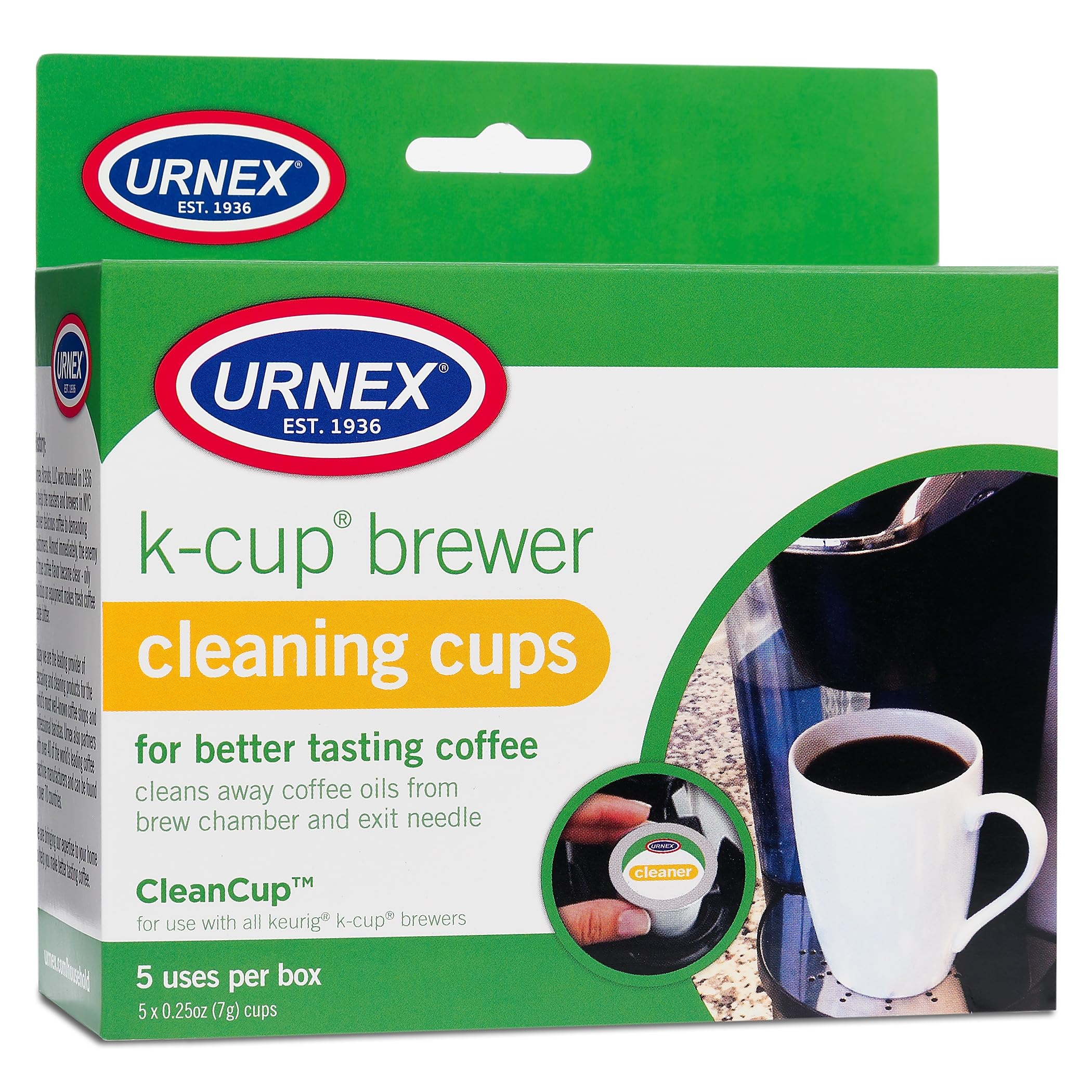 Urnex Clean Cup Single Brewing Cleaning Cups, Pack of 5