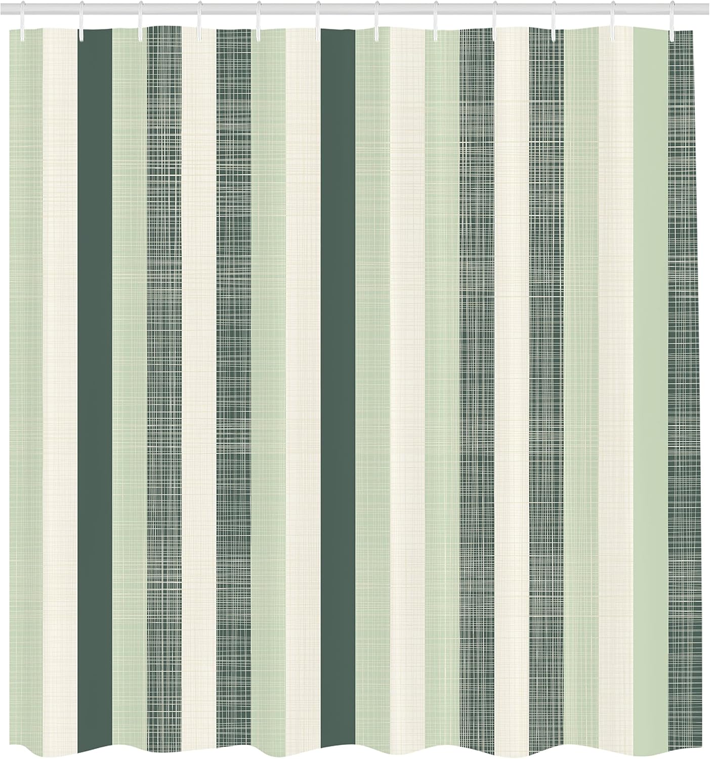 Ambesonne Retro Shower Curtain, Classical Vertical Stripes Pattern Texture Image Old Fashioned Display Artwork, Cloth Fabric Bathroom Decor Set with Hooks, 69" W x 75" L, Pistachio