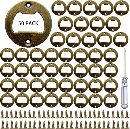 Inserto para abridor de botellas, 50 juegos de insertos de abridor de botellas de acero inoxidable con tornillos destornillador para abridor de Inserto para abridor de botellas, 50 juegos de insertos de abridor de botellas de acero inoxidable con tornillos destornillador para abridor de