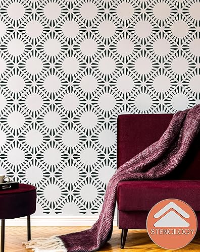 Miniatura 3 de STENCILOGY® / ARNO - Plantilla de pared XL de 24 "x 35", plantillas de pared grandes para pintar, Plantillas para paredes, Plantilla de pared