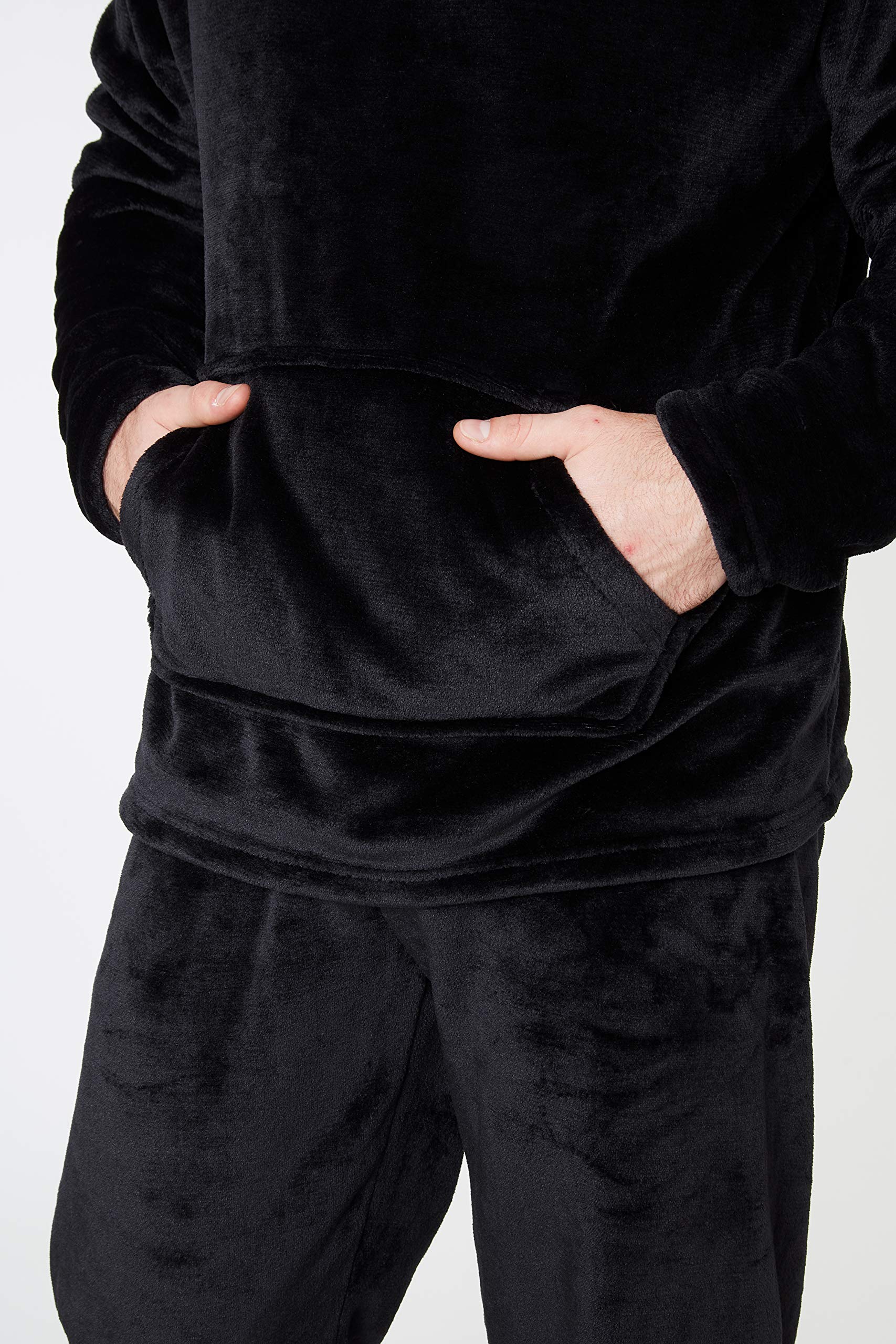 CityComfort Pigiama Uomo Invernale Pile Caldo con Cappuccio, Pigiami Due Pezzi Lunghi M - 2XL, Idee Regalo di Natale