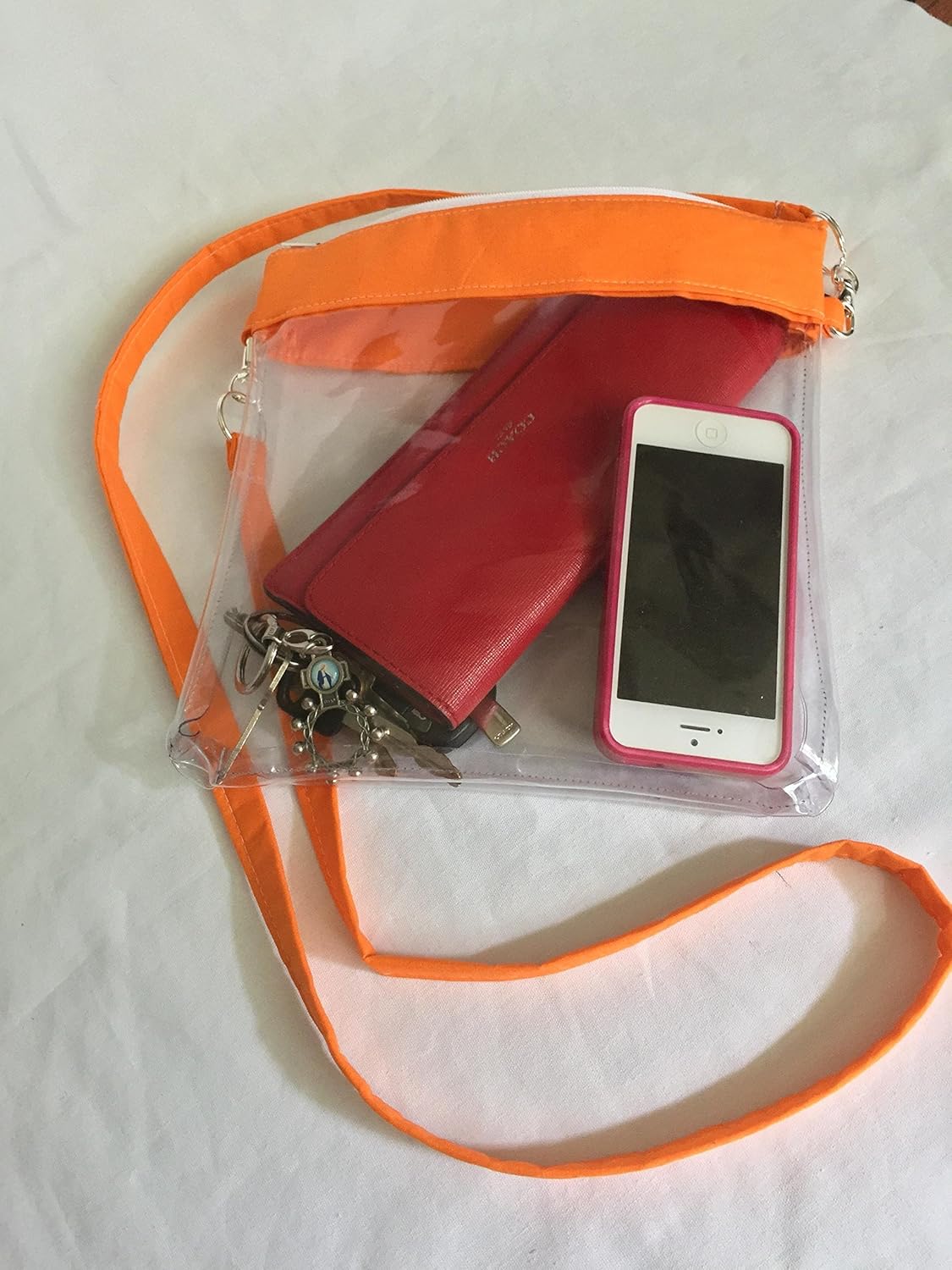 clear orange bag