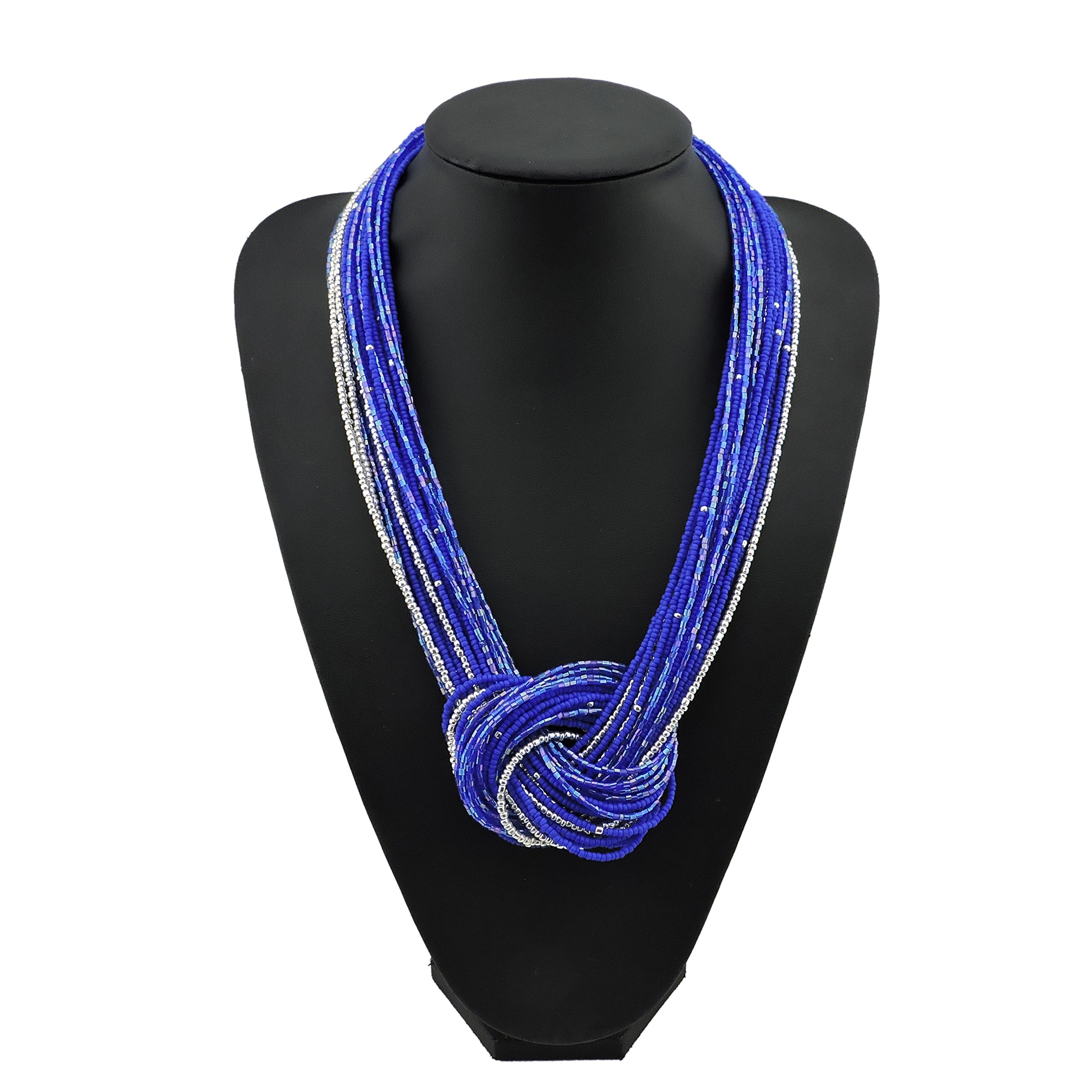 Bocar Collana a nodo multistrato con perline di semi (NK-10316)