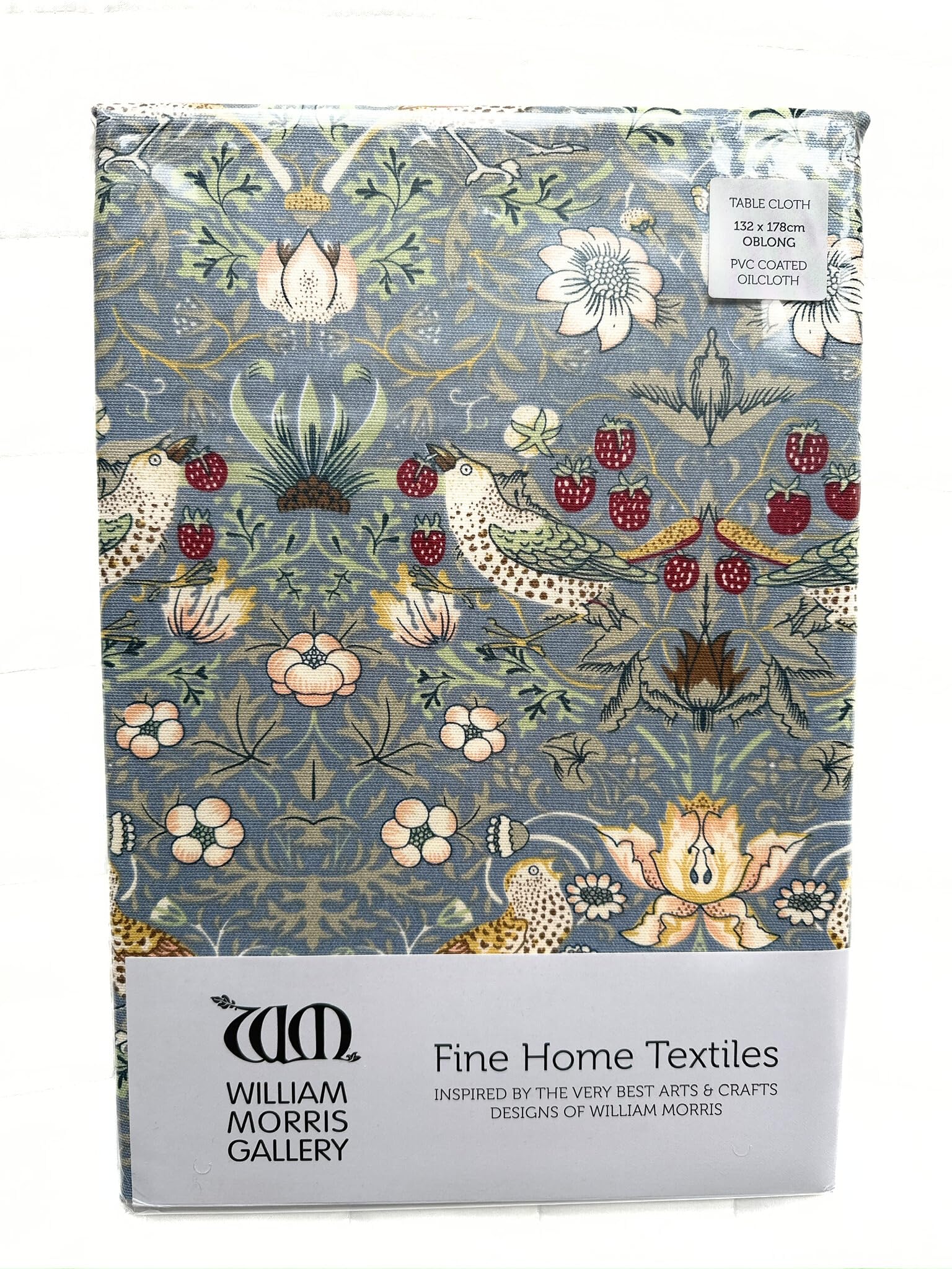 WILLIAM MORRIS Strawberry Thief Blue 132 x 178cm Acrylic/PVC Tablecloth