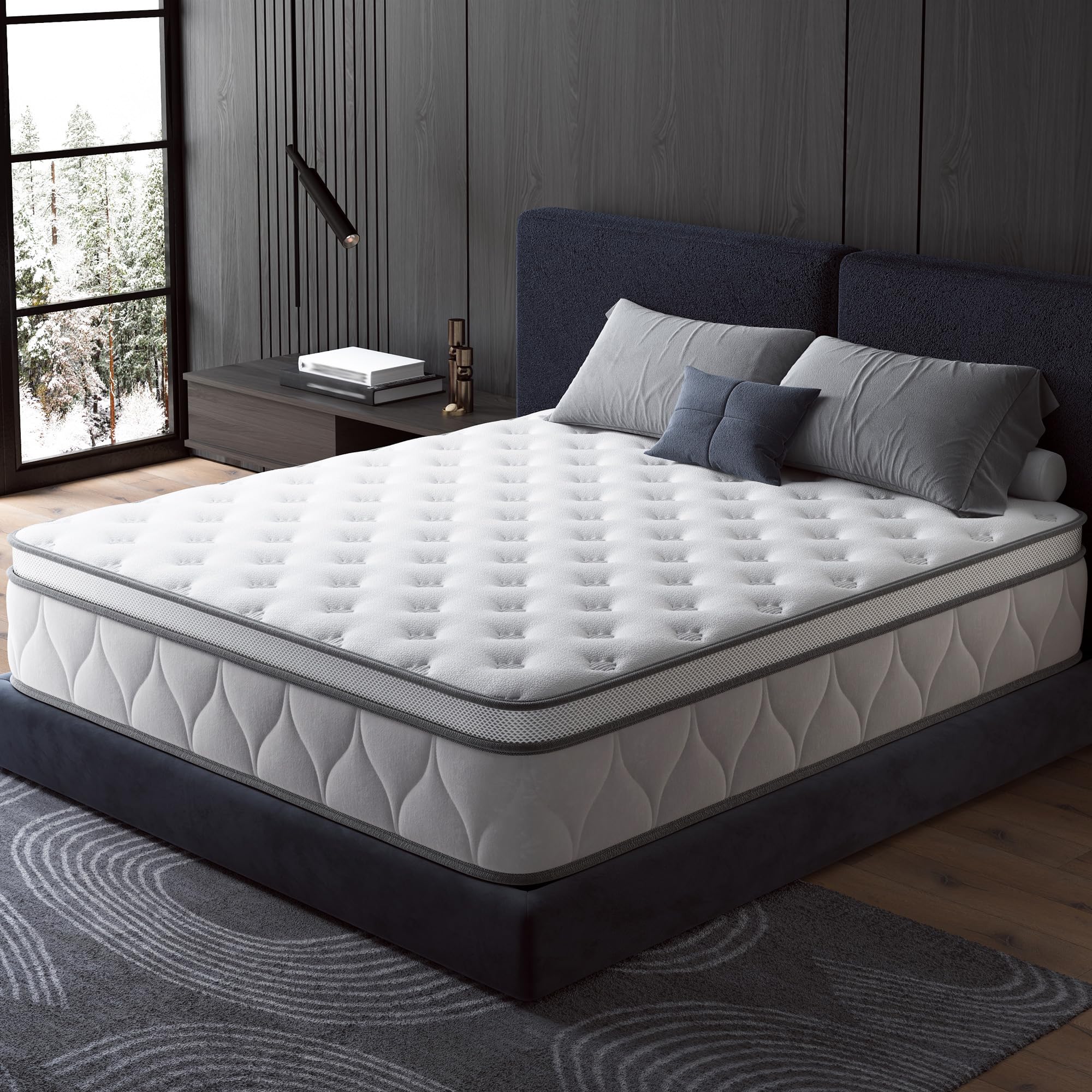 Hybrid Matratze 160x200 cm,Höhe 26cm,1600+ Taschenfederkernmatratze | 7-Zonen matratze mit Federn & Schaumstoff, Härtegrad H3, Druckentlastung,Geräuschlos, Hypoallergen, Atmungsaktiv für Schlafen