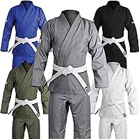 Hawk Sports BJJ Gi - IBJJF Legal 350gsm Pearl Weave Jiu Jitsu Uniform with Pants & White Belt for Men Women